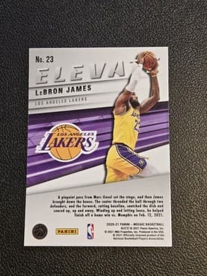 2020-21 Panini Mosaic #23 LeBron James Elevate - Thumbnail 2