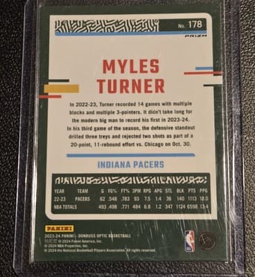 2023-24 Donruss Optic #178 Myles Turner Purple - Thumbnail 2