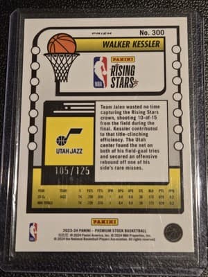 2023-24 Hoops Premium Stock #300 Walker Kessler Orange Ice Prizm 105/125 - Thumbnail 2