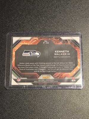 2023 Panini Prizm #F-14 Kenneth Walker III Fireworks Prizms Green Wave - Thumbnail 2