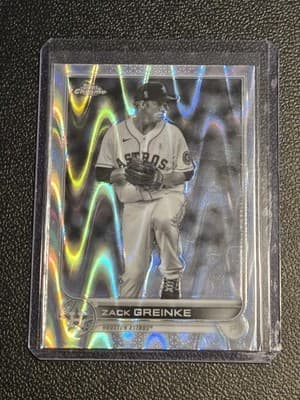2022 Topps Chrome Sonic #5 Zack Greinke Black & White RayWave - Image 1