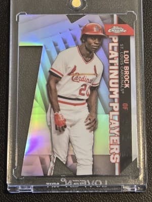 2021 Topps Chrome Update #CPDC-68 Lou Brock Platinum Player Die Cut - Image 1