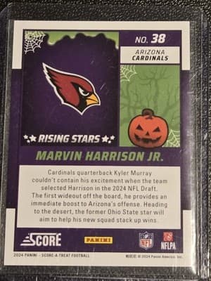 2024 Score-A-Treat #38 Marvin Harrison Jr. A-Treat - Rising Stars Orange Pumpkin - Thumbnail 2