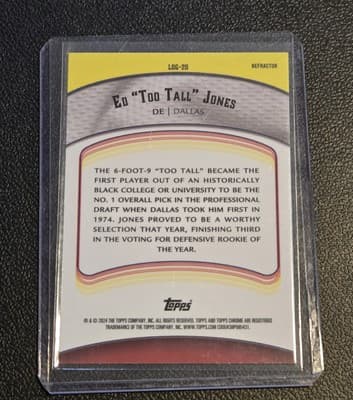 2024 Topps Chrome #LOG-20 Ed "Too Tall" Jones Legends of the Gridiron Refractor - Thumbnail 2