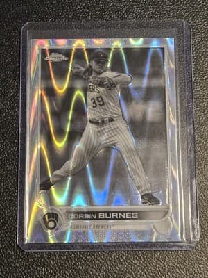 2022 Topps Chrome Sonic #167 Corbin Burnes Black & White RayWave - Image 1