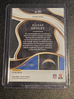 2023 Panini Select #283 Daiyan Henley Orange Prizms Die Cuts #/399 - Thumbnail 2