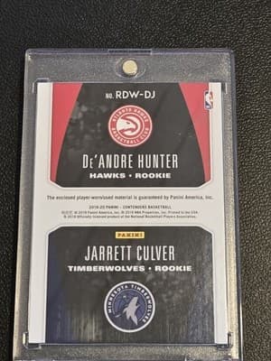 2019-20 Panini Contenders De'Andre Hunter / Jarrett Culver Rookie Ticket - Thumbnail 2