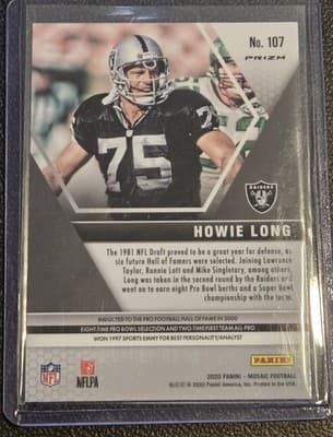 2020 Panini Mosaic #107 Howie Long Prizm Reactive Orange - Thumbnail 2