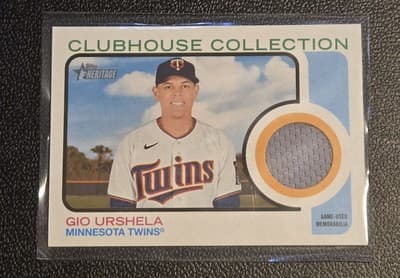 2022 Topps Heritage #CCR-GU Gio Urshela Clubhouse Collection Relics High Number - Image 1