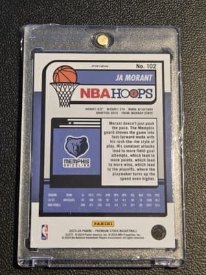 2023-24 Hoops Premium Stock #102 Ja Morant Ice Prizm - Thumbnail 2