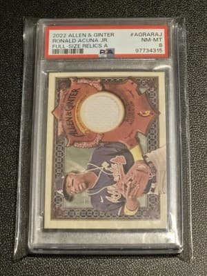 2022 Topps Allen & Ginter Ronald Acuña Jr. Full-Size Relics PSA 8 - Image 1