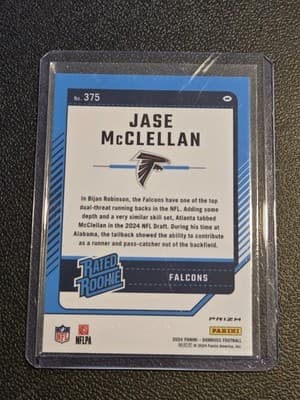 2024 Donruss #375 Jase McClellan Optic Rated Rookies Preview Red Wave - Thumbnail 2