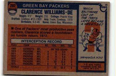 1976 Topps #282 Clarence Williams - Thumbnail 2