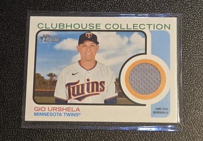 2022 Topps Heritage #CCR-GU Gio Urshela Clubhouse Collection Relics High Number - Image 1