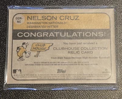 2022 Topps Heritage #CCR-NC Nelson Cruz Clubhouse Collection Relics High Number - Thumbnail 2