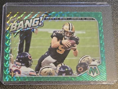 2021 Panini Mosaic #B-3 Drew Brees Bang! Mosaic Green - Image 1