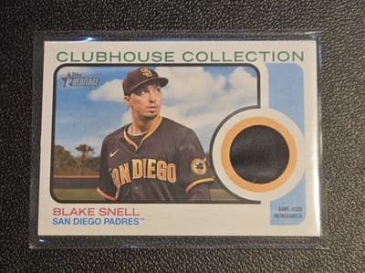 2022 Topps Heritage #CCR-BS Blake Snell Clubhouse Collection Relics High Number - Image 1