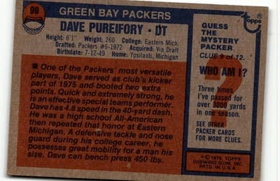 1976 Topps #99 Dave Pureifory - Thumbnail 2