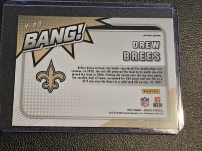 2021 Panini Mosaic #B-3 Drew Brees Bang! Mosaic Green - Thumbnail 2