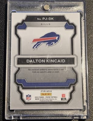 2023 Panini Prizm #PJ-DK Dalton Kincaid Premier Jerseys Neon Green Pulsar - Thumbnail 2