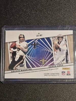 2023 Panini Illusions #DV-MC Archie Manning / Derek Carr MEM Deja Vu - Thumbnail 2