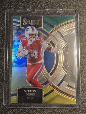 2023 Panini Select #187 Stefon Diggs Green and Yellow Prizms Die Cuts - Image 1