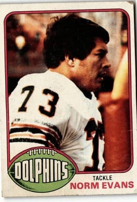 1976 Topps #492 Norm Evans - Image 1