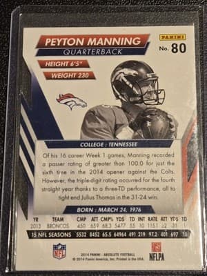 2014 Panini Absolute #80 Peyton Manning - Thumbnail 2