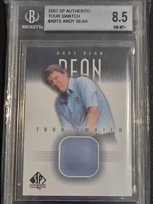 2001 SP Authentic #AB-TS Andy Bean Tour Swatch BECKETT 8.5 - Image 1