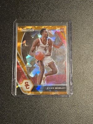 2021 Panini Prizm Draft Picks #2 Evan Mobley Orange Ice - Image 1