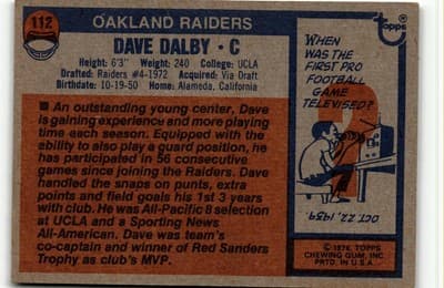 1976 Topps #112 Dave Dalby - Thumbnail 2