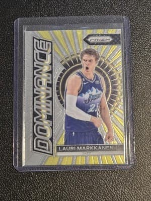 2023-24 Panini Prizm #23 Lauri Markkanen Dominance Prizms Silver - Image 1