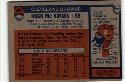 1976 Topps #407 Hugh McKinnis - Thumbnail 2