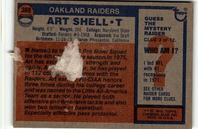 1976 Topps #380 Art Shell - Thumbnail 2