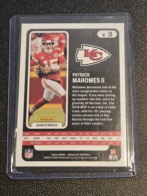 2022 Panini Absolute #38 Patrick Mahomes II Retail - Thumbnail 2