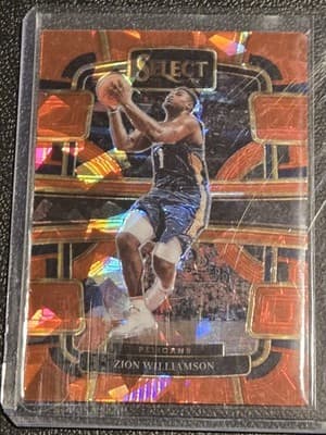 2023-24 Panini Select #36 Zion Williamson Orange Flash Prizms - Image 1