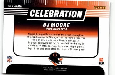 2024 Score #C-DME DJ Moore Celebration Red - Thumbnail 2