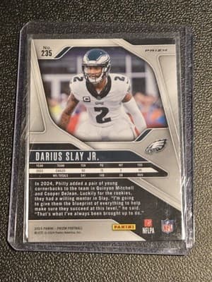 2024 Panini Prizm #235 Darius Slay Jr. Orange Disco Prizm - Thumbnail 2