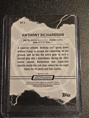 2024 Topps football Voltaic Anthony Richardson RV-3 - Thumbnail 2