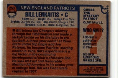1976 Topps #253 Bill Lenkaitis - Thumbnail 2
