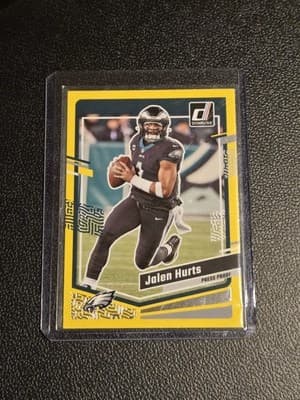 2023 Donruss #244 Jalen Hurts Press Proof Yellow - Image 1