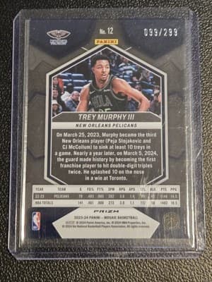 2023-24 Panini Mosaic #12 Trey Murphy III Red Seismic #/299 - Thumbnail 2