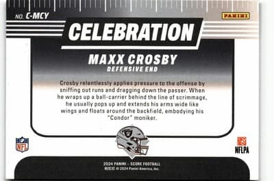 2024 Score #C-MCY Maxx Crosby Celebration - Thumbnail 2