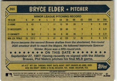2022 Topps Archives #265 Bryce Elder - Thumbnail 2