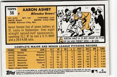 2022 Topps Archives #56 Aaron Ashby - Thumbnail 2