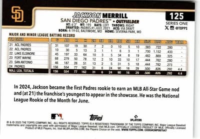 2025 Topps #125 Jackson Merrill - Thumbnail 2