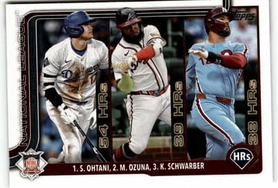 2025 Topps #144 National League Leaders HR Ohtani / Ozuna / Schwarber)