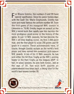 1991-92 Upper Deck #38 Gretzky 99 - Thumbnail 2