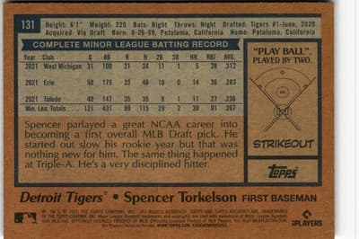 2022 Topps Archives #131 Spencer Torkelson - Thumbnail 2