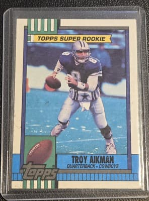 1990 Topps #482 Troy Aikman Disclaimer on Back